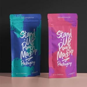 side view of Stand up pouch