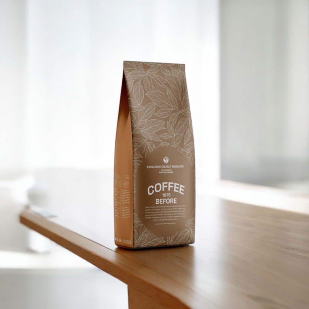 Front facing Gusset bag for coffee bean