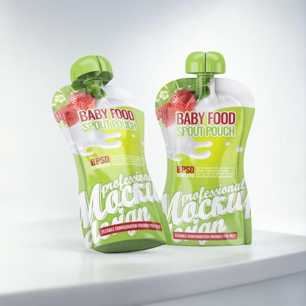 Shaped pouch for baby food