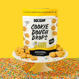 front view for stand up pouch for cookie dough drops